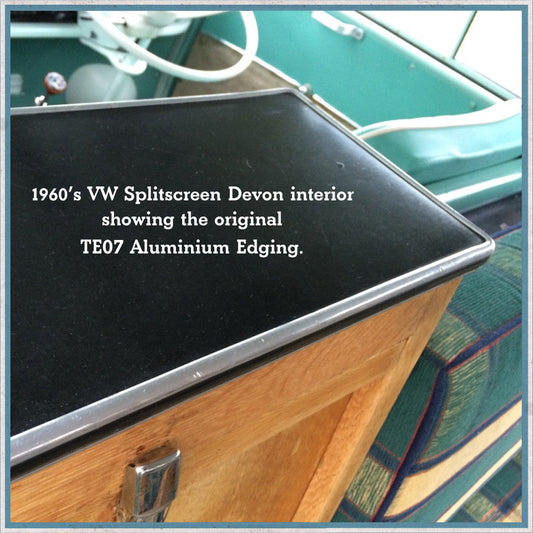 Devon aluminium table edge trim & colour insert